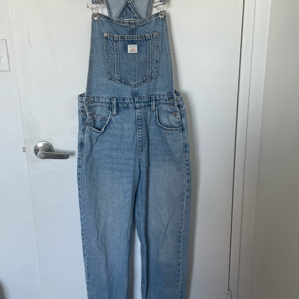 Pull&Bear Light Blue Denim Overalls
